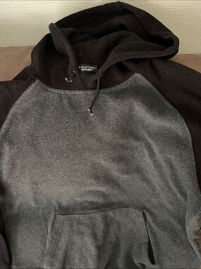 Men's Black and Charcoal Hooded Sweatshirt